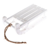 Dřevené sáně - bílé 14,5 cm