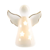 Porcelánový anděl s LED světlem 11 cm