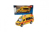 Auto ambulance kov/plast 15cm na zpětné natažení na bat. se zvukem se světlem v krabičce 16x8,5x7cm