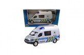 Auto policie kov/plast 12cm na zpětné natažení na baterie se zvukem se světlem v krabičce 16x8,5x7cm