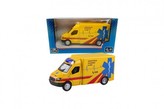 Auto ambulance kov/plast 12cm na zpětné natažení na bat. se zvukem se světlem v krabičce 16x8,5x7cm