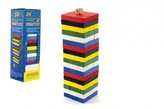 Hra Jenga věž 54 barevných dílků dřevo v krabičce 8x25cm