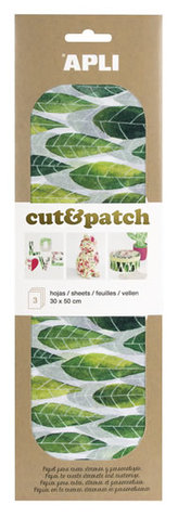 APLI Cut&Patch papír 30 x 50 cm - Listy zelené 3 ks