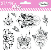 Gelová razítka StampoClear - Motýli v květinách