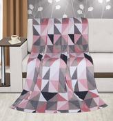 Přikrývka  Kemping PLUS - růžové trojúhelníky - 150x200 cm