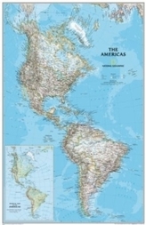 National Geographic Map The Americas, Planokarte