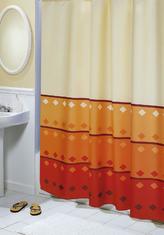 Koupelnové závěsy - oranžová geometrie - 180x200 cm