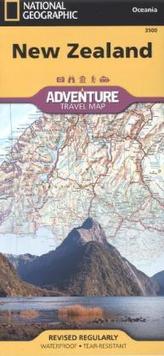 National Geographic Adventure Travel Map New Zealand