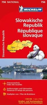 Michelin Karte Slowakische Republik. République Slovaque