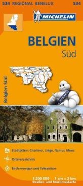 Michelin Karte Belgien Süd. Belgique Sud