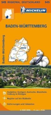 Michelin Karte Baden-Württemberg. Allemagne, Sud-Ouest