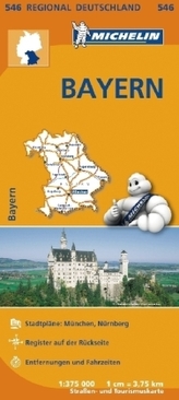 Michelin Karte Bayern. Allemagne Sud-Est, Bavière