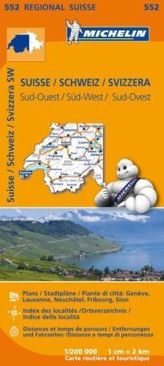 Michelin Karte Schweiz Süd-West. Suisse, Sud-Ouest. Svizzera, Sud-Ovest