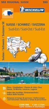 Michelin Karte Suisse Sud-Est. Schweiz Süd-Ost / Svizzera Sud-Est