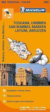Michelin Karte Toskana, Umbrien, San Marino, Marken, Latium, Abruzzen. Italie Centre