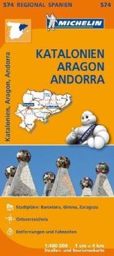 Michelin Karte Katalonien, Aragon, Andorra. Cataluna / Catalunya, Aragon, Andorra