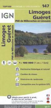 IGN Karte, Tourisme et decouverte Limoges Guéret