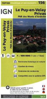 IGN Karte, Tourisme et découverte Le Puy-en-Velay, Privas, PNR des Monts d'Ardèche