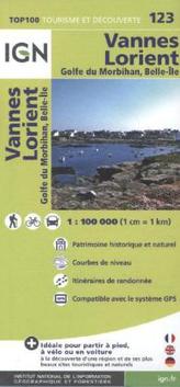 IGN Karte, Tourisme et découverte Vannes, Lorient, Golfe du Morbihan, Belle-Ile