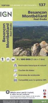 IGN Karte, Tourisme et découverte Besancon, Montbéliard, Haut-Doubs