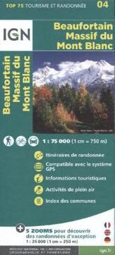 IGN Karte, Tourisme et Randonnée Beaufortain, Massif du Mont Blanc