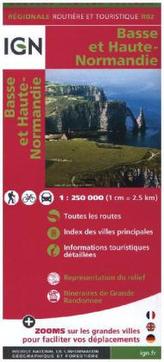 IGN Karte, Régionale Routière et Touristique Basse et Haute-Normandie