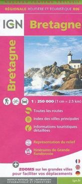 IGN Karte, Régionale Routière et Touristique Bretagne