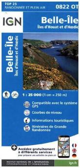 IGN Karte, Carte de randonnée (et plein air) Belle-Ile, Iles d'Houat et d'Hoedic