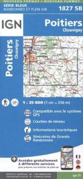 IGN Karte, Serie Bleue Top 25 Poitiers Chauvigny