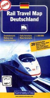 Kümmerly & Frey Karte Rail Travel Map Deutschland. Rail Travel Map Germany