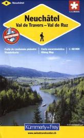 Kümmerly & Frey Karte Neuenburg, Val de Travers, Val de Ruz. Neuchatel, Val de Travers, Val de Ruz