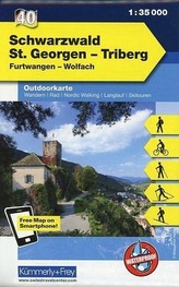 Kümmerly & Frey Outdoorkarte Schwarzwald St. Georgen-Triberg