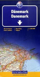 Kümmerly & Frey Karte Dänemark. Danemark. Denmark. Danmark