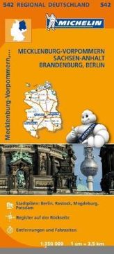 Michelin Karte Mecklenburg-Vorpommern, Sachsen-Anhalt, Brandenburg, Berlin. Allemagne Nord-Est