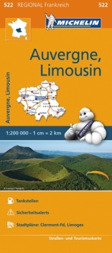 Michelin Karte Auvergne, Limousin