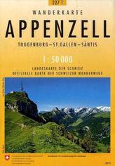 Landeskarte der Schweiz Appenzell