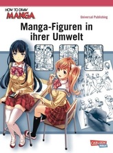 Manga-Figuren in ihrer Umwelt