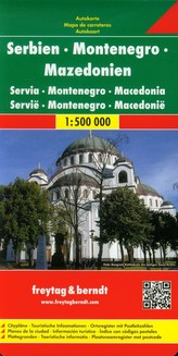 Freytag & Berndt Autokarte Serbien - Montenegro - Mazedonien 1 : 500.000. Serbia, Montenegro, Macedoine; Serbie, Monténégro, Mac