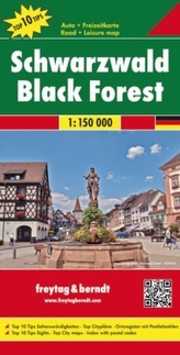 Freytag & Berndt Autokarte Schwarzwald, Top 10 Tips 1:150.000. Selva Negra. Zwarte Woud; Black Forest; Foret Noire; Foresta Nera