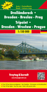 Freytag & Berndt Auto- + Freizeitkarte Dreiländereck Dresden, Breslau, Prag. Triple Frontera Dresde, Beslavia, Praga. Drielanden
