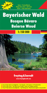 Freytag & Berndt Auto + Freizeitkarte Bayerischer Wald. Bosque Bávaro. Beierse Woud