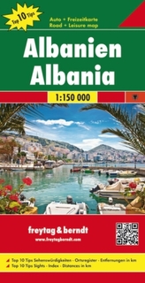 Freytag & Berndt Autokarte Albanien, Top 10 Tips 1:150.000. Albania / Shqiperia / Albanie