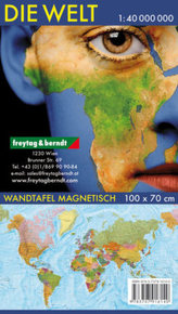 Freytag & Berndt Wandkarte: Die Welt, deutsch, Magnetmarkiertafel 1:40.000.000