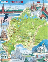 Puzzle Mapa Rusko - západ 81 dílků