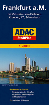 ADAC StadtPlan Frankfurt a. M. mit Ortsteilen von Eschborn, Kronberg i. T., Schwalbach
