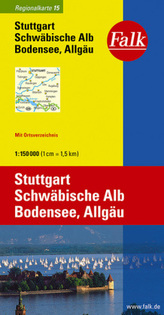 Falk Plan Stuttgart, Schwäbische Alb, Bodensee, Allgäu