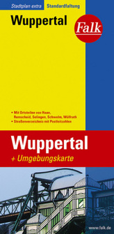 Falk Plan Stadtplan Extra Standardfaltung Wuppertal mit Ortsteilen von Haan