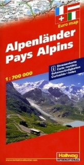 Hallwag Straßenkarte Alpenländer. Pays Alpins. Alpine Countries; Paesi Alpini