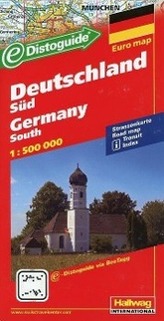 Hallwag Straßenkarte Deutschland Süd. Germany South. Allemagne du Sud; Germania del Sud