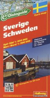 Hallwag Straßenkarte Schweden. Sverige. Sweden; Suède